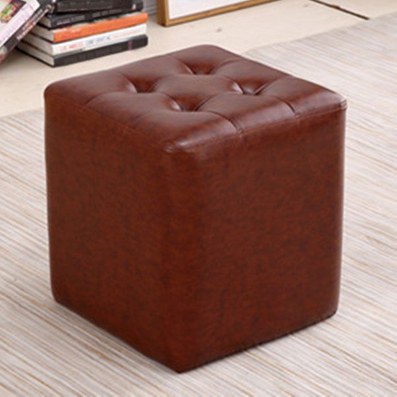 Tufted Ottoman Tear Resistant Faux Leather Contemporary Footstool Ottoman Clearhalo 'furn' 'furn_ottomans_poufs' 'Furniture' 'Living Room Furniture' 'Ottomans & Poufs' 'ottomans_poufs' 1200x1200_17c6a257-465b-46ec-87ef-af5765aca2b8