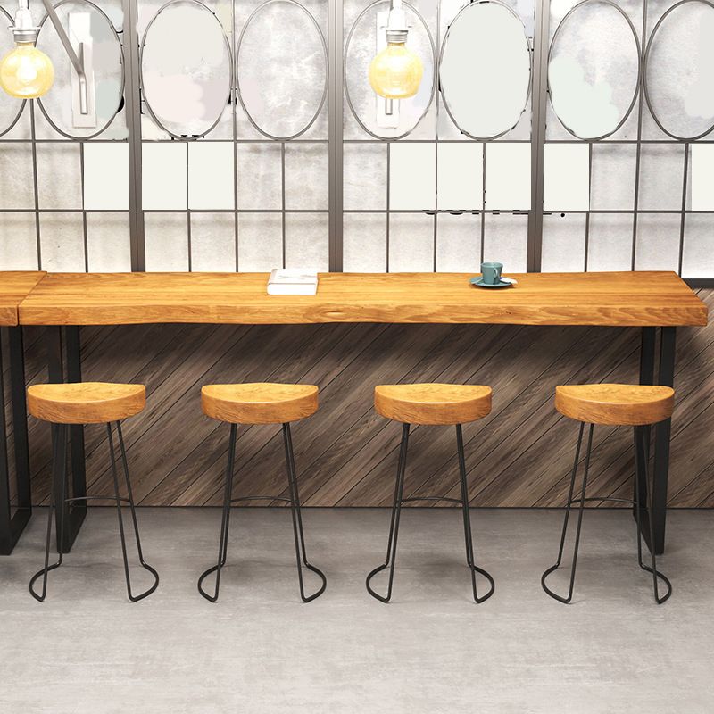 1/4/5-teiliges modernes Tischset, rechteckiger Bartisch aus Holz mit rückenfreien Hockern