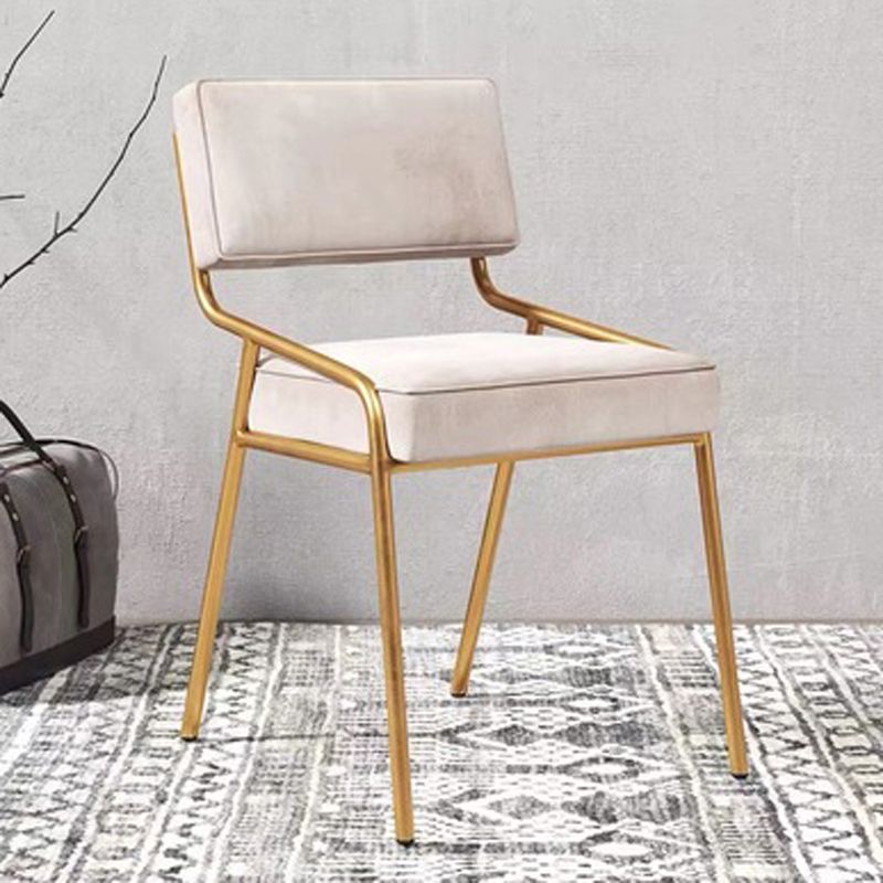 グラムホームダイニングルームの椅子布張りのアームレスダイニングチェア