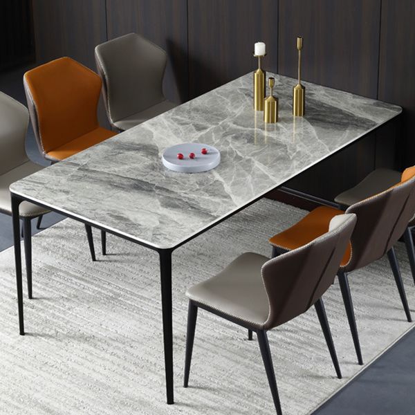 Modern Style Sintered Stone Dining Table Gray Rectangle Table with 4 Legs Clearhalo ' dining_table' 'Dining Tables & Seating' 'Dining Tables' 'Furniture' 'furniture_dining_table' 'Kitchen & Dining Furniture' 'kitchen&dining_furn' 'kitchen' 'kitchen_dining_table' 1200x1200_17c8e41f-cce7-4552-94ea-508021af19c1