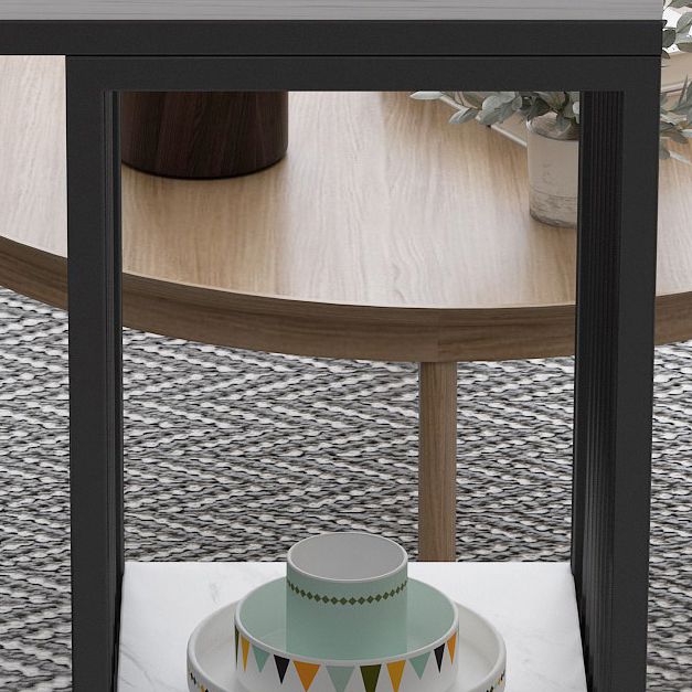 1/3 piezas de mesa de barra de hierro glamour bistro de piedra rectangular con estante