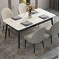 Modern Style Sintered Stone Dining Table White Rectangle Table with Metal Base for Home Use Clearhalo ' dining_table' 'Dining Tables & Seating' 'Dining Tables' 'furn' 'furn_dining_table' 'Furniture' 'furniture_dining_table' 'Kitchen & Dining Furniture' 'kitchen&dining_furn' 'kitchen' 'kitchen_dining_table' 1200x1200_17c95d42-e31b-41e9-bfee-664b2192716f