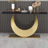 Tavolo da divano console in pietra glam rettangolo console metallica tavola per sala