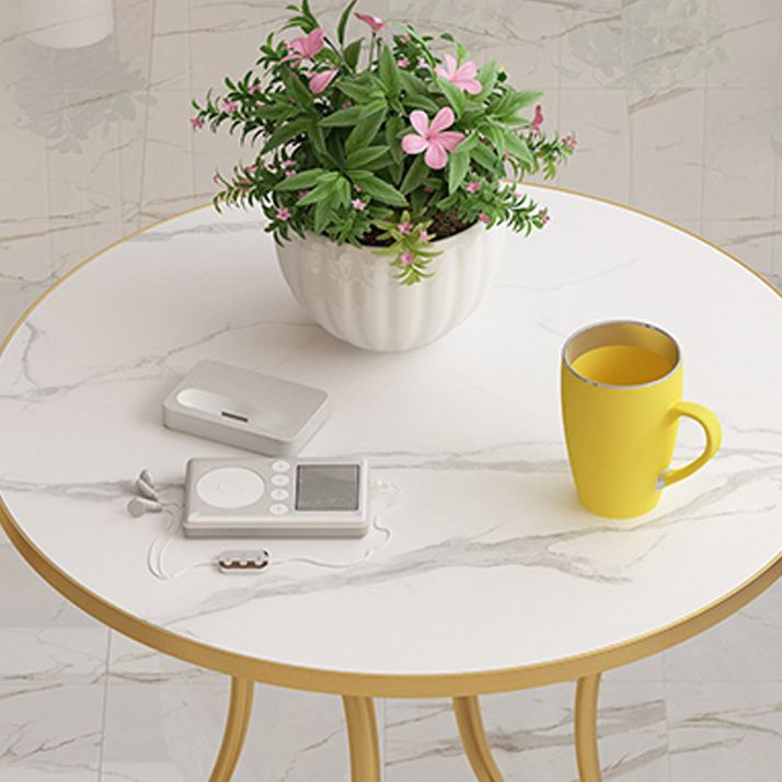 Metal X-base End Table Modernistic Round Side End Table for Living Room