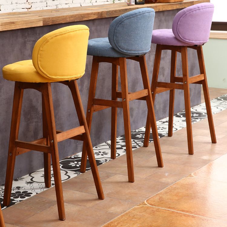 Modern Armless Backrest Counter Stool Wood Cashier Bar Stool with Cushion and Pedal Clearhalo 'Bar Furniture' 'Bar Stools' 'bar_stools' 'furn' 'furn_bar_stools' 'furniture_bar_stools' 'Kitchen & Dining Furniture' 'kitchen&dining_furn' 'kitchen' 'kitchen_furn' Furniture' 1200x1200_17cb2633-6381-48c0-b68d-ff0a2e59f451