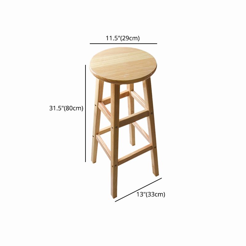 Minimalist Design Solid Wood Bar Stool Backless Counter Chair with Wood Base Clearhalo 'Bar Furniture' 'Bar Stools' 'bar_stools' 'furn' 'furn_bar_stools' 'Furniture' 'furniture_bar_stools' 'Kitchen & Dining Furniture' 1200x1200_17cc2023-1713-492b-9135-583caa8ffb80