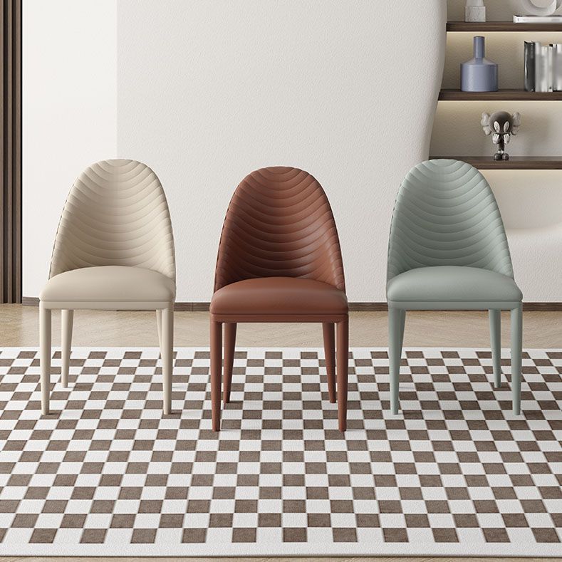 Contemporary Leather Dining Side Chair Armless Solid Back Chair Clearhalo 'Dining Chairs' 'Dining Tables & Seating' 'dining_chair' 'furn' 'furn_dining_chair' 'Furniture' 'furniture_dining_chair' 'Kitchen & Dining Furniture' 1200x1200_17ccc96f-55ed-4c4c-a8d0-f0b86d996e76