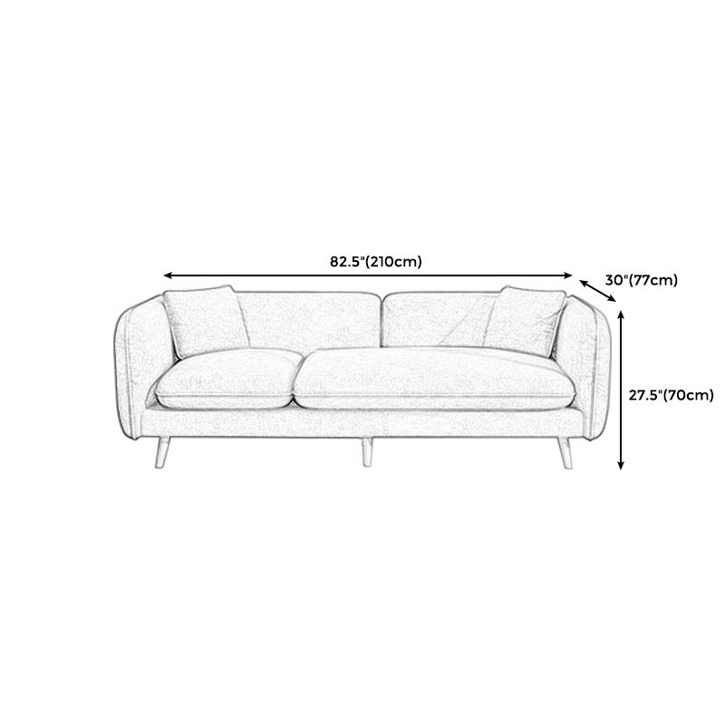 Modern Linen Tuxedo Arm Standard Sofa with Bolster Pillows for Living Room Clearhalo 'furn' 'furn_sofas' 'Furniture' 'furniture_sofas' 'kitchen' 'kitchen_sofas' 'Living Room Furniture' 'Sofa' 'sofas' 1200x1200_17d40c21-a260-4677-bd18-d91859e93b27