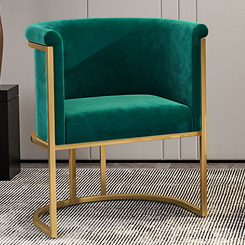 Parsons Arm Chaise Velvet Gold Base Dining Chair pour salle à manger