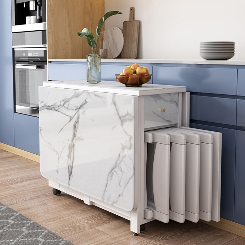 Tavolo da pranzo in pietra sinterizzato moderno tavolo da pranzo a goccia bianca