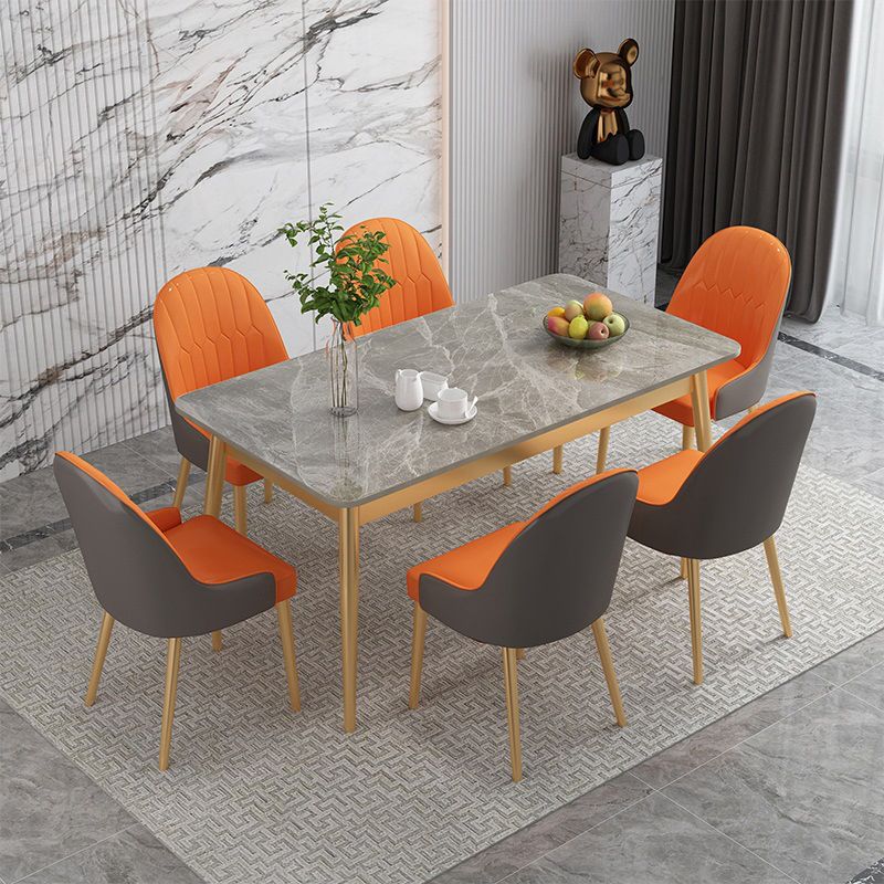 Modern 4 Legs Dining Table Stone Table for Dining Room Kitchen Clearhalo 'Dining Tables & Seating' 'Dining Tables' 'dining_table' 'furn' 'furn_dining_table' 'Furniture' 'Kitchen & Dining Furniture' 1200x1200_17d7e8b0-b5aa-42de-b787-e77973b21ed6