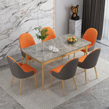 Modern 4 Legs Dining Table Stone Table for Dining Room Kitchen Clearhalo 'Dining Tables & Seating' 'Dining Tables' 'dining_table' 'furn' 'furn_dining_table' 'Furniture' 'Kitchen & Dining Furniture' 1200x1200_17d7e8b0-b5aa-42de-b787-e77973b21ed6