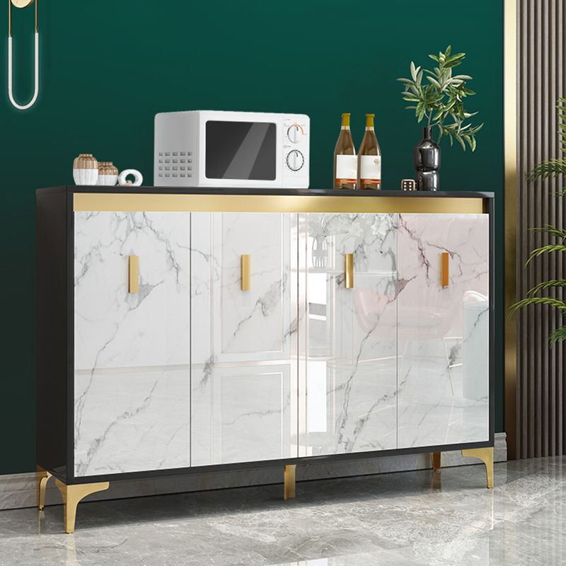 Glam Engineered Wood Sideboard Kitchen Dining Room Sideboard Clearhalo 'buffet_sideboard' 'Buffets & Sideboards' 'furn' 'furn_buffet_sideboard' 'Furniture' 'Kitchen & Dining Furniture' 1200x1200_17d85b8a-b92e-4786-a4d1-a3a4db30e3b8