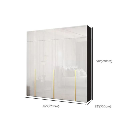 Gabinete de vestuario con bisagras con varilla de prenda de almacenamiento moderno