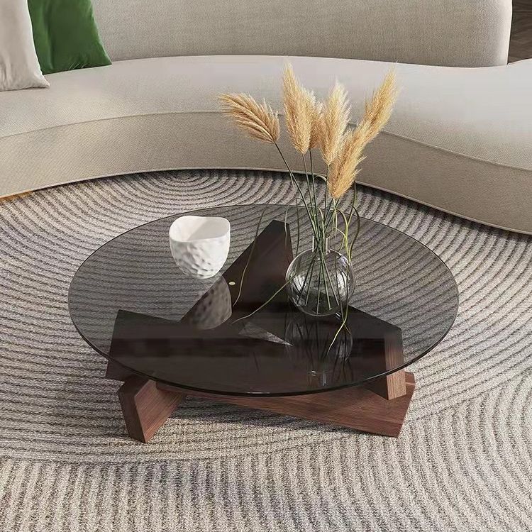 Contemporary Cross Legs Coffee Table 1 Single Wood Cocktail Table Clearhalo 'Coffee & Accent Tables' 'Coffee Tables' 'coffee_tables' 'furn' 'furn_coffee_tables' 'Furniture' 'furniture_coffee_tables' 'Living Room Furniture' 1200x1200_17d9c39e-d3fb-4f53-b446-3dab71401465