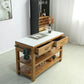Modern Stationary Kitchen Island Set Wood Rectangular Kitchen Island Set for Home Use