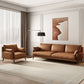 Brown Leather Settee Furniture Recessed Arm Sofa Set with Pillows Clearhalo 'Furniture' 'furniture_sectionals' 'kitchen' 'kitchen_sectionals' 'Living Room Furniture' 'Sectionals' 1200x1200_17da2ea3-5bc4-4315-9f50-eb3b8ee6d129