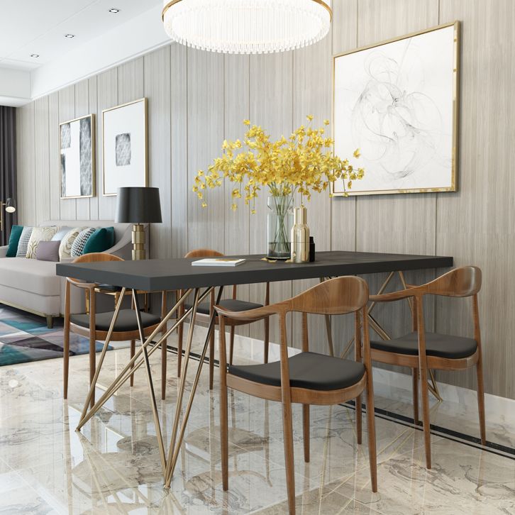 Luxury Style Dining Table Rectangle Dinette Table for Home Kitchen Clearhalo 'Dining Tables & Seating' 'Dining Tables' 'dining_table' 'furn' 'furn_dining_table' 'Furniture' 'Kitchen & Dining Furniture' 1200x1200_17db4760-122f-45ee-a87c-77db61a54212