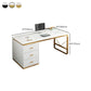 Glam Rectangular Writing Desk Wooden Office Desk for Office Home