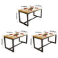 Industrial Style Solid Wood Dining Table Brown Rectangle Table with Black Frame for Dinning Room Clearhalo ' dining_table' 'Dining Tables & Seating' 'Dining Tables' 'furn' 'furn_dining_table' 'Furniture' 'furniture_dining_table' 'Kitchen & Dining Furniture' 'kitchen&dining_furn' 'kitchen' 'kitchen_dining_table' 1200x1200_17dd41f6-18c9-4d0a-b24d-9d2ce404feba