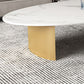 Oval Slate Coffee Table Glam 2 Legs Coffee Cocktail Table, 15.74" High Clearhalo 'Coffee & Accent Tables' 'Coffee Tables' 'coffee_tables' 'furn' 'furn_coffee_tables' 'Furniture' 'Living Room Furniture' 1200x1200_17ddb953-2b8f-4b20-baab-3805dd7a635d