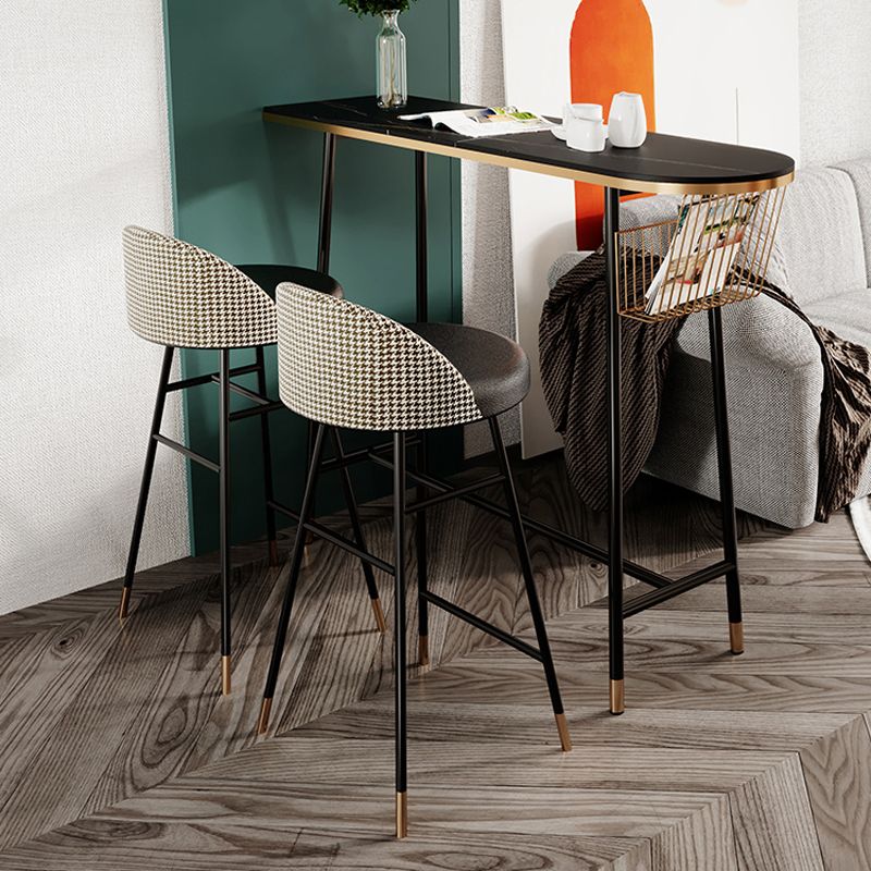 Indoor 1/2/3 Pieces Table and Stool Set Glam Trestle Stone Top Bar Table Set Clearhalo 'Bar Furniture' 'furn' 'furn_home_bar_bar_sets' 'Furniture' 'Home Bars & Bar Sets' 'home_bar_bar_sets' 'Kitchen & Dining Furniture' 1200x1200_17de202c-62df-49d1-9d8d-ddeee4d3377e