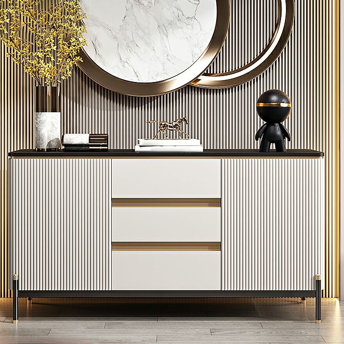 Sideboard da pranzo a 2 porte in stile glam con cassetti per soggiorno