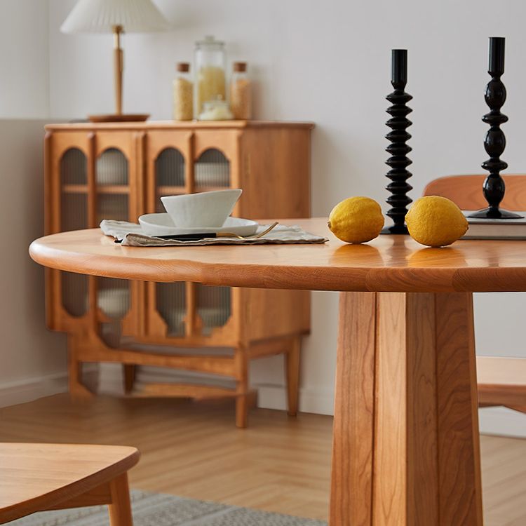 Solid Wood Round Dining Table Simplicity Dining Table with Pedestal Casual Clearhalo ' dining_table' 'Dining Tables & Seating' 'Dining Tables' 'furn' 'furn_dining_table' 'Furniture' 'furniture_dining_table' 'Kitchen & Dining Furniture' 'kitchen&dining_furn' 'kitchen' 'kitchen_dining_table' 1200x1200_17e29eac-c1bf-48e0-9167-78849a8a7fe9