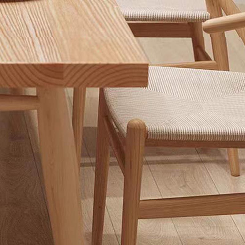 Mesa de comedor de rectángulo de madera natural Ceniza Mesa moderna con 4 patas