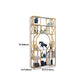 Engineered Wood and Metal Bookshelf Gold Glam Bookcase Open Shelf