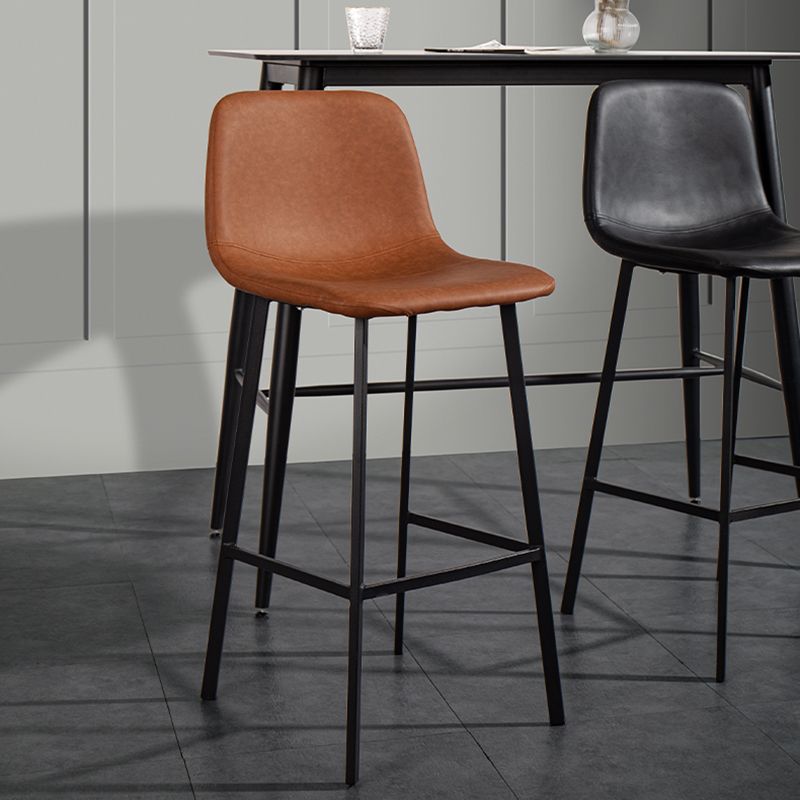Scandinavian Metal Stool Faux Leather Upholstered Counter Stool Clearhalo 'Bar Furniture' 'Bar Stools' 'bar_stools' 'furn' 'furn_bar_stools' 'Furniture' 'Kitchen & Dining Furniture' 1200x1200_17e7764f-48b0-4325-bba1-0dc8696e8417