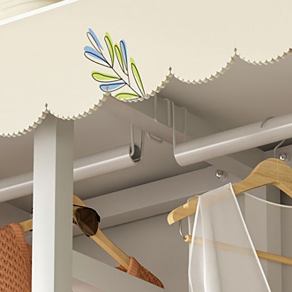 モダンな自立型メタルフレームワードローブ折りたたみ可能なワードローブ付き衣服棒