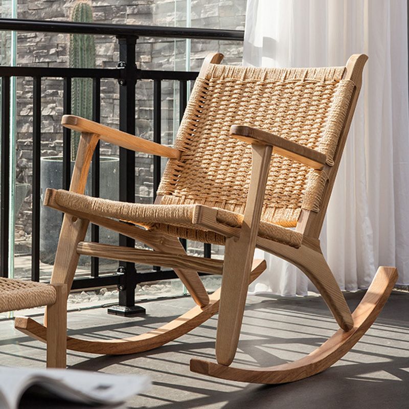 Modern Style Wood Base Rocking Chair Leisure Chaise Lazy Chair for Balcony Clearhalo 'Chairs & Seating' 'furn' 'furn_rocking_chairs' 'Furniture' 'Living Room Furniture' 'Rocking Chairs' 'rocking_chairs' 1200x1200_17eaa9e5-2b63-4209-a2a5-ecd82975f3ac