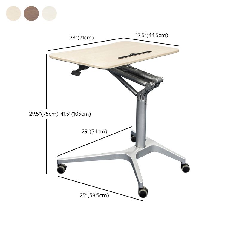 Modern Style Wood Office Desk Rectangular Shape Movable Table with ...