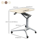 Modern Style Wood Office Desk Rectangular Shape Movable Table with Wheels for Office
