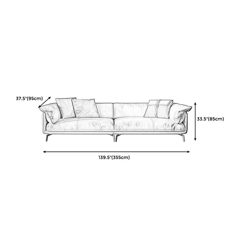 Modern Style Square Armrest Padded Down Seat Orange Leather Sofa Clearhalo 'furn' 'furn_sofas' 'Furniture' 'furniture_sofas' 'kitchen' 'kitchen_sofas' 'Living Room Furniture' 'Sofa' 'sofas' 1200x1200_17ebda00-d826-4ec4-9b07-bbde0accbc1d