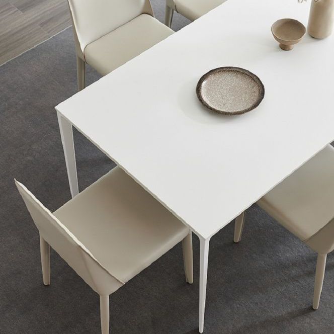 Moderno 1/3/4/5/7 pezzi mobili da pranzo in pietra sinterizzato set in bianco