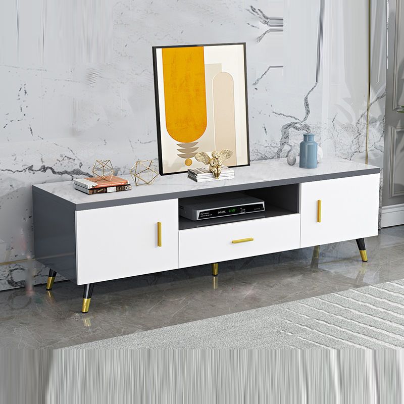 Modern TV Media Console Faux Wood TV Media Stand for Living Room Clearhalo 'furn' 'furn_tv_stands_entertainment_centers' 'Furniture' 'Living Room Furniture' 'TV Stands & Entertainment Centers' 'TV Stands & Media Storage Furniture' 'tv_stands_entertainment_centers' 1200x1200_17ed48ef-867e-4098-ba47-db03c9257a92