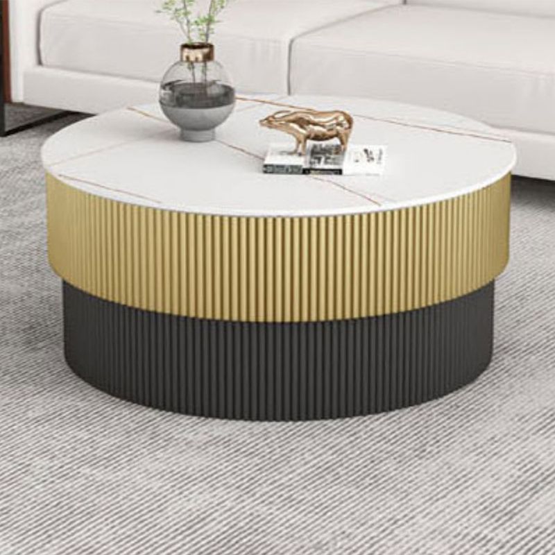 Piédestal glamour de table basse ronde en ardoise sans table basse simple pénible