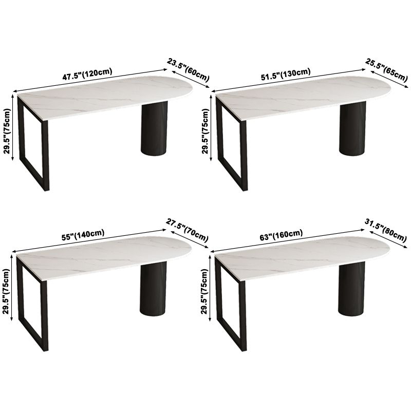 Simplicity Style Dining Table Stone Dinner Table with Metal Double Pedestal Clearhalo ' dining_table' 'Dining Tables & Seating' 'Dining Tables' 'furn' 'furn_dining_table' 'Furniture' 'furniture_dining_table' 'Kitchen & Dining Furniture' 'kitchen&dining_furn' 'kitchen' 'kitchen_dining_table' 1200x1200_17ed5415-631f-40b8-93f5-3e0cb47536f9