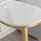 Glam Marble Bar Table with Specialty Table Top Double Pedestal Table - 41.3" H Clearhalo 'Bar Furniture' 'Bar Tables' 'bar_tables' 'furn' 'furn_bar_tables' 'Furniture' 'furniture_bar_tables' 'Kitchen & Dining Furniture' 1200x1200_17ef3103-c68b-4560-85bf-3e00c4894a9a