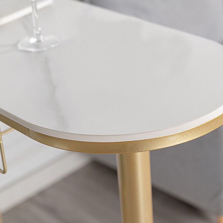 Glam Marble Bar Table with Specialty Table Top Double Pedestal Table - 41.3" H Clearhalo 'Bar Furniture' 'Bar Tables' 'bar_tables' 'furn' 'furn_bar_tables' 'Furniture' 'furniture_bar_tables' 'Kitchen & Dining Furniture' 1200x1200_17ef3103-c68b-4560-85bf-3e00c4894a9a