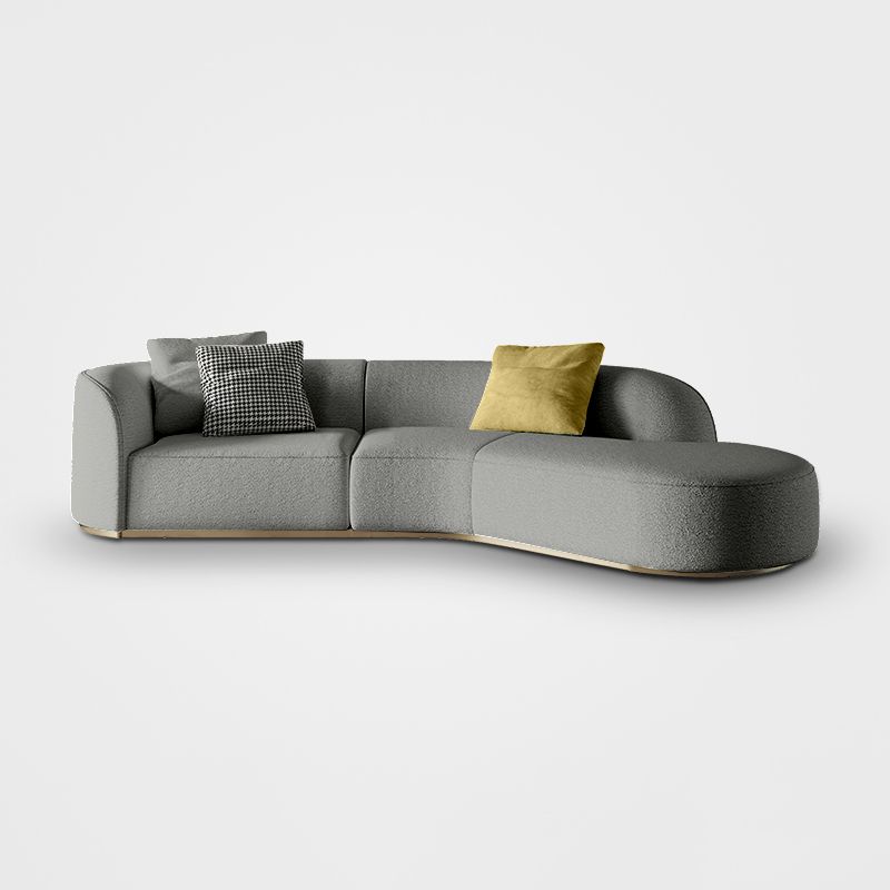 Ultra-Modern Polyester Blend Tight Back Sofa 27.56"High Tuxedo Arm Sofa Clearhalo 'furn' 'furn_sectionals' 'Furniture' 'furniture_sectionals' 'kitchen' 'kitchen_sectionals' 'Living Room Furniture' 'Sectionals' 1200x1200_17f1b023-d18c-4c8b-8791-2129222d4809