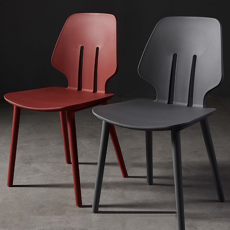 Scandinavian Armless Dining Chairs Plastic Dining Side Chairs (Set of 4) Clearhalo ' kitchen&dining_furn' 'Dining Chairs' 'Dining Tables & Seating' 'dining_chair' 'furn' 'furn_dining_chair' 'Furniture' 'furniture_dining_chair' 'Kitchen & Dining Furniture' 'kitchen' 1200x1200_17f20a18-452a-4a45-b761-838f0ff43767