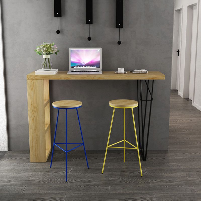 Industrial Rectangle Bistro Bar Desk Pine Solid Wood Bar Dining Table Clearhalo 'Bar Furniture' 'Bar Tables' 'bar_tables' 'furn' 'furn_bar_tables' 'Furniture' 'Kitchen & Dining Furniture' 1200x1200_17f2e65a-fb4c-4cfb-b1c1-b93bbb36d1bb