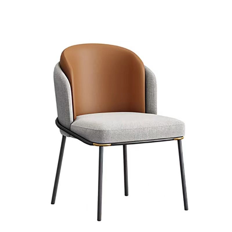 Sillas de comedor tapizadas sillas sin brazos contemporáneas con base de metal
