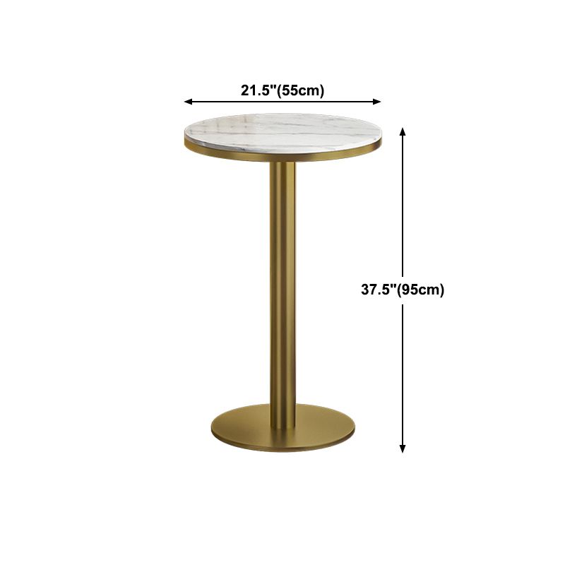 Glam Style Gold Metal Bar Table 21.6" Round Top Marble Indoor Bistro Table Clearhalo 'Bar Furniture' 'Bar Tables' 'bar_tables' 'furn' 'furn_bar_tables' 'Furniture' 'furniture_bar_tables' 'Kitchen & Dining Furniture' 'kitchen&dining_furn' 'kitchen' 1200x1200_17f39e47-0b3f-45cd-aea0-10c597aecc69