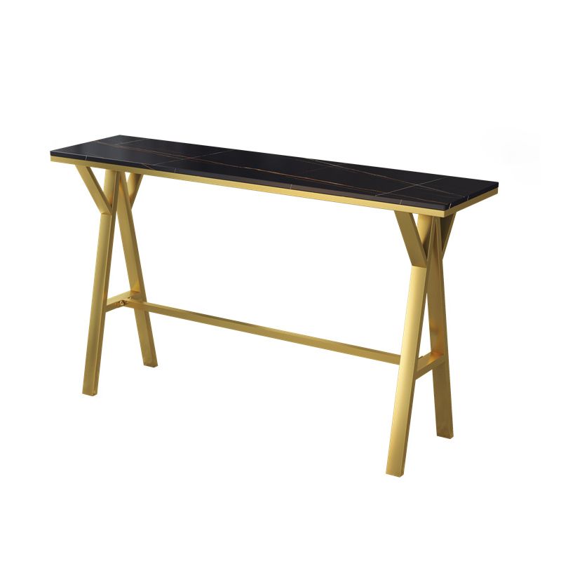 Industrial Rectangle Bar Table Metal Base Bar Height Table for Living Room