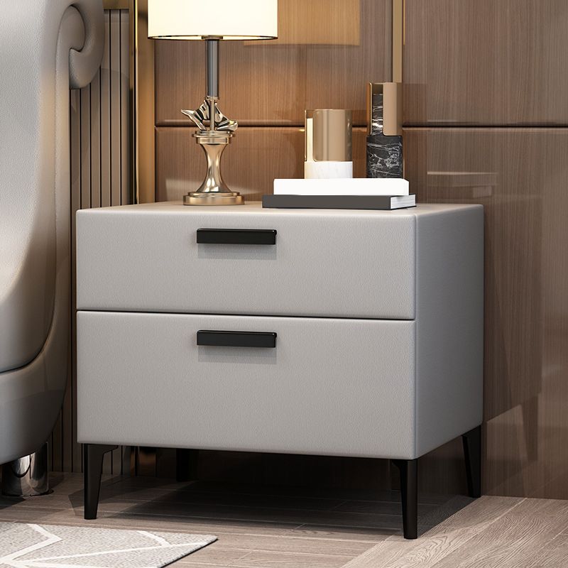 Mesa moderna de la noche de madera maciza Mesa de mesa con 2 cajones