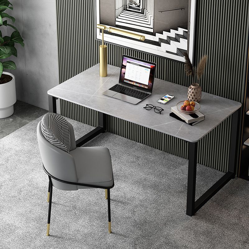 Bureau d'écriture contemporain 29.5 "H bureau de bureau rectangulaire avec des jambes en métal